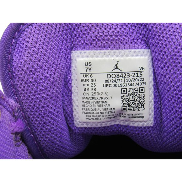 Air Jordan 1 Mid GS Sneakers Brown/Black/Purple DQ8423-215 Youth 7Y - Picture 2 of 10